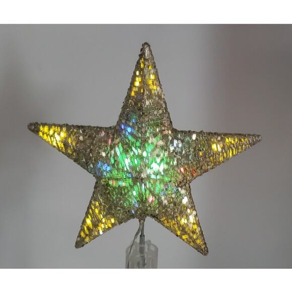 Wondershop Sequin Wrapped Star Tree Topper Gold LED lights - Picture 6 of 8